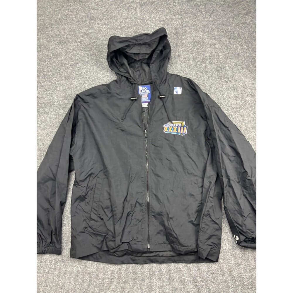 Vintage Super Bowl‎ XXXIII Windbreaker Mens Large NFL Football Pro Player 90s